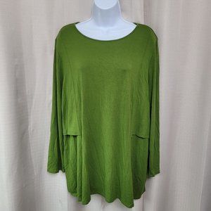 J. Jill Wearever Collection Long Sleeve Tunic Top Women's Size XL Petite Green